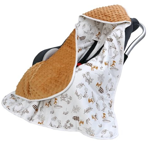 Couverture Enveloppante Bébé 90 x 90 cm, Multifonction Couverture d'emmaillotage pour Siège Auto Poussette Nid d'ange Bebe Cosy Landaus, Matelassé (Lapin)