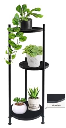 GeluEla Estantería Para Plantas De 3 Niveles, Soporte De Metal Para Plantas, Soporte Para Macetas, Escalera Para Flores, Banco Para Interiores, Estantería Para Plantas, Para Balcón, Salón