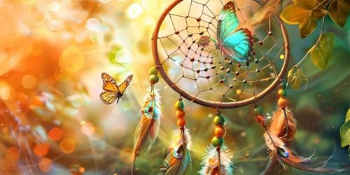 Diamant Painting Bilder Dream catcher, 5D Diamond Painting butterfly Diamond Painting Erwachsene XXL 90x180cm, Groß Diamond Painting Erwachsene Mosaikherstellung Strass Stickerei Malerei für Wanddeko