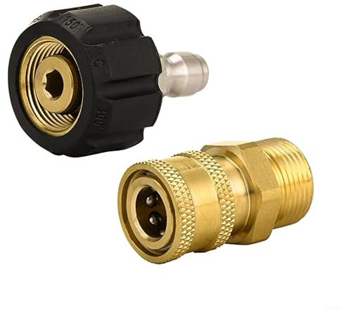 Quick Connect-Zubehörsatz für Hochdruckreiniger, M22 14 mm auf 1/4 Kupplungen, 2 Stück