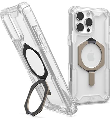 URBAN ARMOR GEAR UAG Designed for iPhone 16 Pro Max Case 6.9 Plasma XTE Clear/Titanium, Compatible with MagSafe Charging Rugged Shockproof Anti-Slip Military Grade Protective Cover with Kickstand