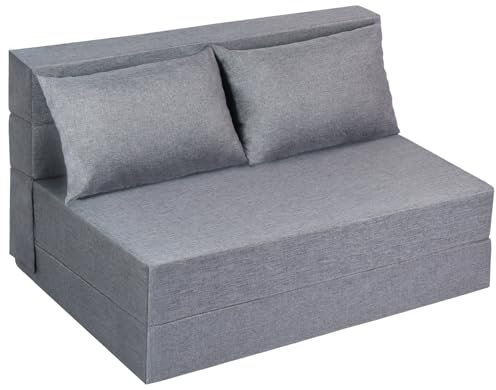 Fvkind Sofá cama plegable, silla de cama plegable con almohada, sofá cama convertible con funda extraíble y lavable, sofá cama futón para sala de estar, dormitorio, habitación de invitados, tamaño