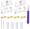 LAURITAMI 4 Stück Ohrstecker Selber Stechen Gold Set, Steril Sicherheits Ohrlochpistole mit CZ Ohrstecker, Schmerzfreies Selbst Piercing Werkzeug für Mädchen Frauen Männer