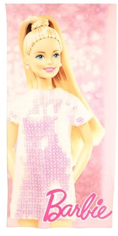 Serviette Barbie – Serviette de Bain Enfant – Douce et Absorbante – Größe Einheitsgröße – Rosa