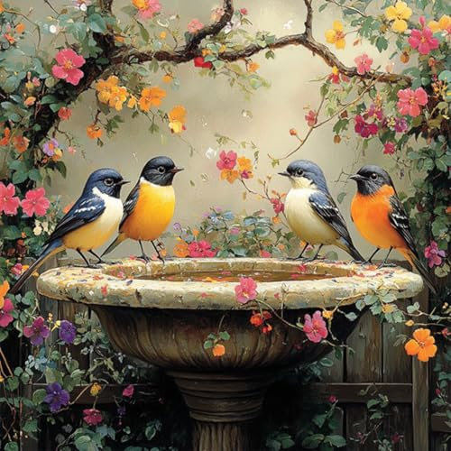 RICUVED 5D Diamond Painting Vögel Diamant Painting Bilder Diamond Art Erwachsene Garten Full DIY Diamant Kunst Malerei Stickerei Set Kreuzstich 30x30cm