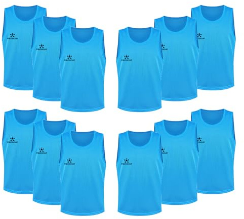 FIBOGOUP Fußball Trainingsweste,Fussball Leibchen Kinder Erwachsene,Fussballtraining Zubehör,Westen fürs Teamtraining(Himmelblau S)