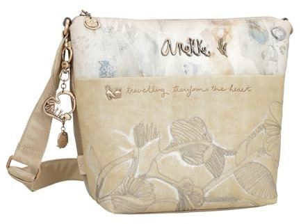 Große Umhängetasche mit Memories-Fronttasche, geräumiges und praktisches Design, verstellbarer Griff und gefütterte Innenseite, Maße: 33 x 28 x 13 cm, Mehrfarbig, Large