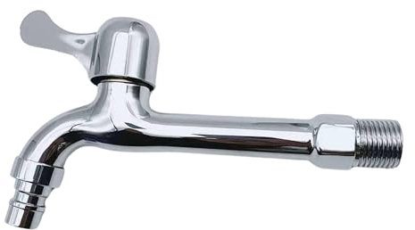 Grifo Exterior, Grifo para Lavadora Metálico, Grifo Fregadero de Acero Inoxidable 304, Montaje en Pared, Grifo con Conexiones Estándar 1/2, Grifo Cromado, Grifo para Hogar, Garaje, Jardín.