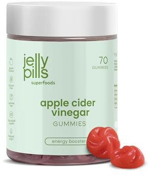 Jelly Pills Gummies Vinaigre de Cidre 1 000 mg + Chrome - 70 Gommes Végétaliennes - Sans Sucres Ajoutés - Saveur Pomme Naturelle - Détox & Gestion du Poids