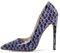 EDEFS Scarpe Confortevoli con Tacco Stiletto 12 cm Donna in Pelle Verniciata a Punta Chiusa per Feste Sexy Viola Lucido EU44