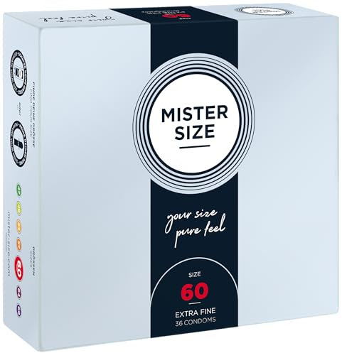 MISTER SIZE Kondome – Extra Dünn & Hauchzart – Gefühlsecht & Extra Feucht – Perfekte Passform – Aus Naturkautschuk-Latex für Natürliches Gefühl & Höchste Sicherheit (36er Pack, 60mm)