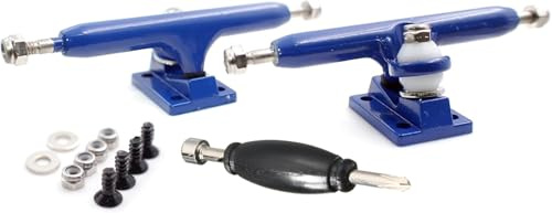SPITBOARDS 34 mm Fingerboard Pro Trucks by, Real Lock Nuts, Rubber O-Ring Urethane Bushings, Optimised Hanger, Width 34 mm, for Fingerboard Tuning and Assembling (Navy)