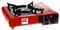 Portable Butane Gas Red Stove for Camping BBQ with Automatic Ignition & Heat Control - Includes Carry Case
