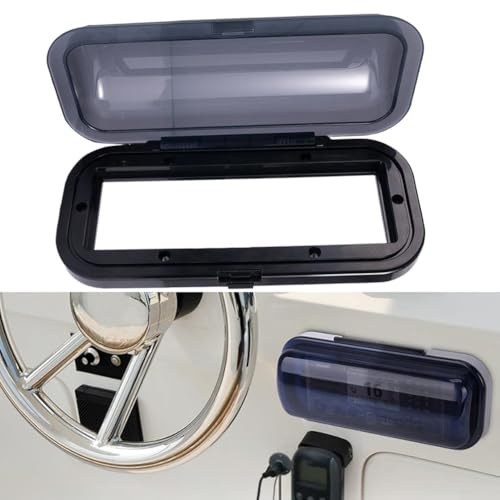 Copertura impermeabile per autoradio marina, antivibrazione per barca, con sportello ribaltabile e rilascio a molla, paraspruzzi per DVD, CD, radio, per Altoparlanti e Casse Audio Barca, 230x102x45mm