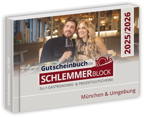 Gutscheinbuch.de Schlemmerblock München & Umgebung Schlemmerblock 2025/2026 MN inkl. Guthabencode für Mobile-Gutscheine.de