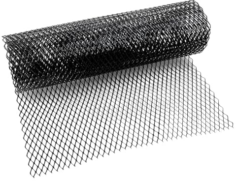 Black Car Grill Mesh, 100 x 33 cm Car Grille Mesh Car Front Radiator Grilles Aluminium Mesh Black Vent Mesh for Bumper Hood Vent Radiator Vehicle Opening Body Cars Condenser