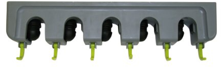 Xclou Garden 343125 Geräteleiste mit Klemmrollen und Haken, Werkzeughalter für den Innen- und Außenbereich, flexible Rollenklemmen für unterschiedlich große Stiele, stabiler Halter aus hochwertigem Kunststoff, ca. 44 x 7 x 10 cm