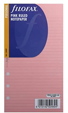 Filofax Refill Personal 30 Sheets Ruled - Color: Pink