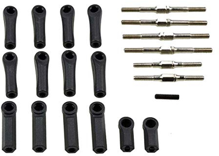 Carson 500405347 - Modellbauzubehör: X10EB Gestänge Set, 7 Stück, Schwarz