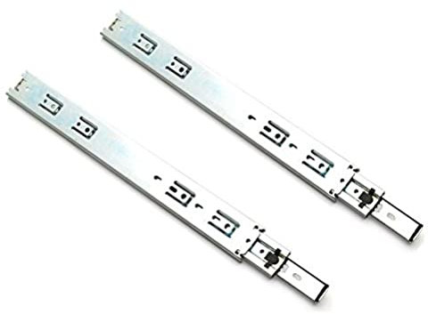 Merriway® BH00338 (2 Pcs) Double Extension Metal Ball Bearing Drawer Slides Runners 400mm (16 inch) Zinc Plated - Pack of 2 Pieces