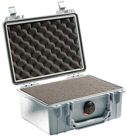 PELI Protector 1150 Professional Camera Case, IP67 Impermeabile, Capacità di 3L, Prodotto in USA, Con Inserto in schiuma personalizzabile, Colore Grigio