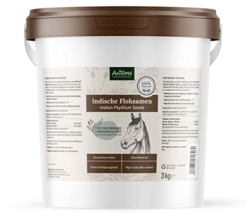 AniForte Flohsamen für Pferde 3kg - Reich an Ballaststoffen & Schleimstoffen, Indische Rohkost Qualität, Reinigung Magen-Darm-Trakt, Einzelfuttermittel