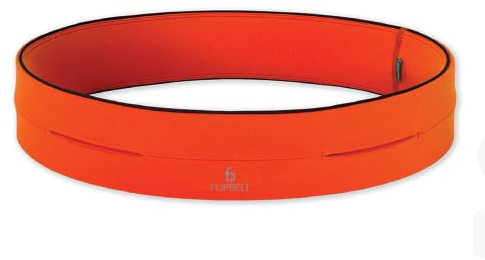 FlipBelt Classic - Laufgürtel für Handy & kleines Zubehör - Sport-Bauchtasche für Damen und Herren - XL - Neon Orange