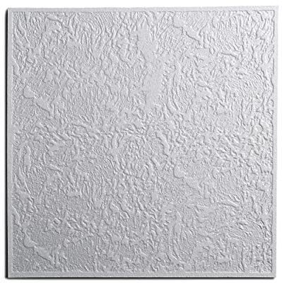 DECOSA Dalle de plafond Luxemburg - polystyrène - blanc - effet crépi - 50 x 50 cm - 8 sachets (=16 m2)