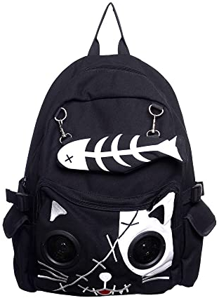 Banned Gebannt Kitty Lautsprecher-Rucksack - Black/White/One Size