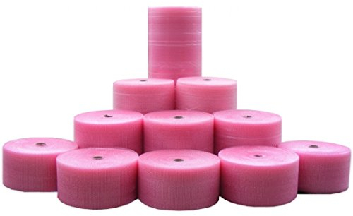 Realpack® Luftpolsterfolie, antistatisch, 50 cm breit x 100 m, Pink Elektrostatischer Schutz beim Transport, ideal für den physischen Schutz
