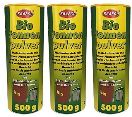 Preisjubel 12 x 500g Biotonnenpulver Mülleimer-Pulver, Vorbeugen gegen Maden Abfalltonne