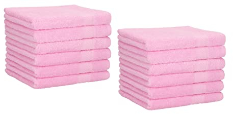 Betz Lot de 12 Serviettes d'invité Palermo 100% Coton Taille 30x50 cm Plusieurs Couleurs aux Choix Color rosé