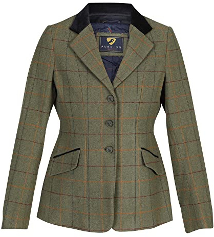 Shires Aubrion Saratoga Childs Riding Jacket - Green Check: 32
