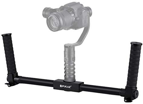 PULUZ Aluminum Dual Grip Gimbal Handle Extended Bracket Stabilizer for 1.3 inch/3.3cm Camera Gimbal