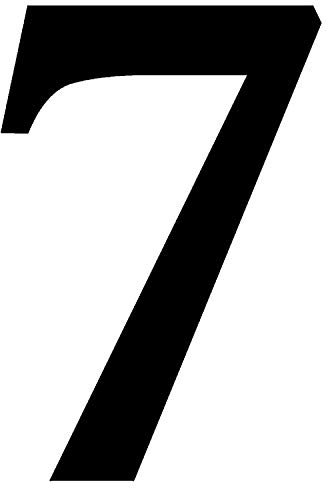 Zahlen-Aufkleber Nr. 7 in schwarz I Höhe 5 cm I selbstklebende Haus-Nummer, Ziffer zum Aufkleben für Außen, Briefkasten, Tür I wetterfest I kfz_470_7