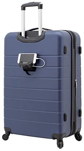 Wrangler Smartes Gepäck-Set mit Getränkehalter und USB-Anschluss, Marineblau, Smartes Gepäck-Set mit Getränkehalter und USB-Anschluss