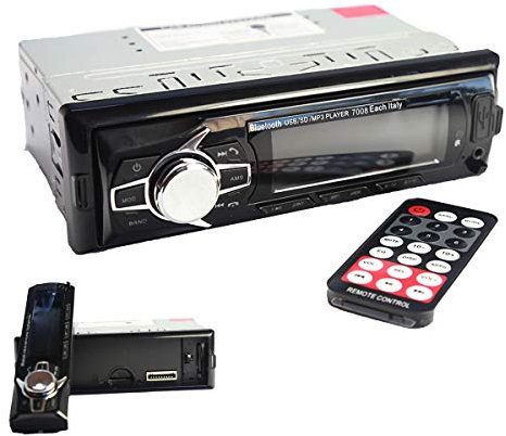Autoradio stereo bluetooth frontalino estraibile fm mp3 usb sd lcd 60wx4 ec-7008