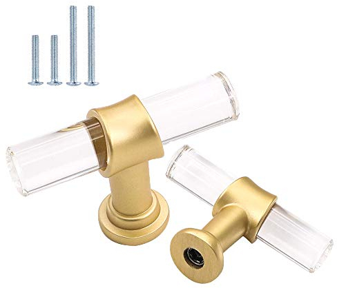 goldenwarm 15 Stück Möbelknopf Gold Griffe Gold Möbelgriffe Küche Schlafzimmertür Tür Knöpfe Modern Kommodengriff