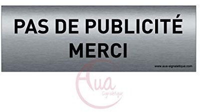 AUA SIGNALETIQUE - Plaque de porte Aluminium brossé imprimé AluSign Texte - 150x50 mm - Double Face adhésif au dos (Pas de Publicité)