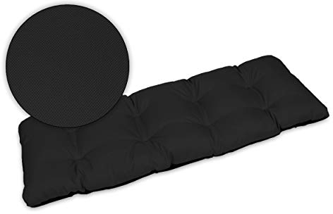 SuperKissen24. Sitzkissen Bankkissen Bankauflage für Gartenbank - 180x50 cm - Outdoor und Indoor - schwarz
