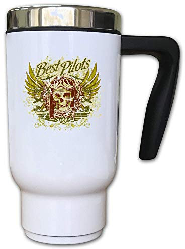 Best Pilots Aviator Oldschool Helmet Skull Thermal Tea Coffee Mug