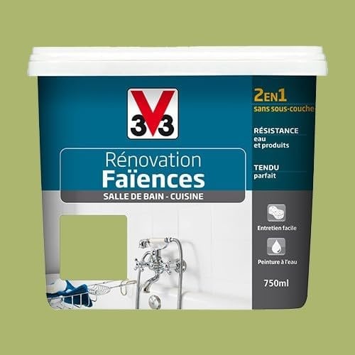 V33 Peinture Absinthe Satin Rénovation Faïence 750mL