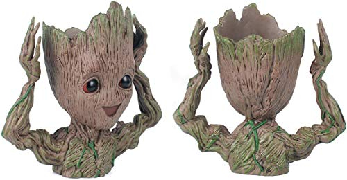 Ecosides Bébé Groot Pot de Fleurs,Baby Groot Pot à Plantes Succulentes,Bébé Mignon Modèle Jouet Pen Pot Pot à Crayons Pot à Stylo,pour Bureau et Décoration de Bureau (Style 4)