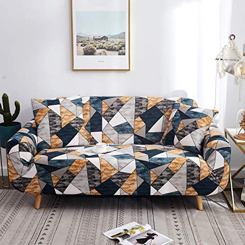 SDINAZ Sofaüberwürfe Sofabezug 2 sitzer Einstellbar Elastische Stretch Couchbezug Sofahusse Drucken Sofa Abdeckung Schonbezüge