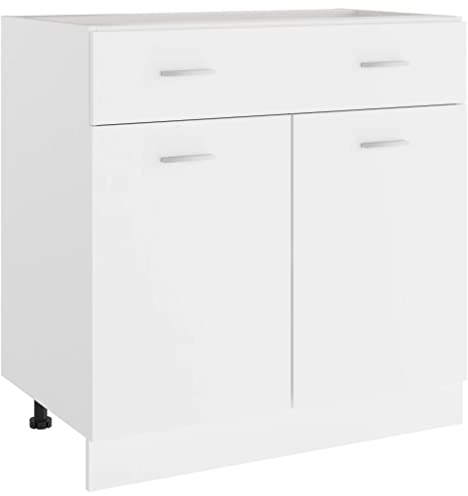vidaXL - Armario de Cocina (aglomerado, 80 x 46 x 81,5 cm), Color Blanco