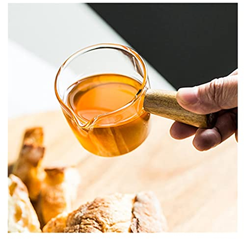 Gravy Boat for Milk, Broth, Sauce Mini Glass Milk Cup Coffee Milk Pitcher Cup Small Glass Milk Jug Sauce Cup With Handle Gravy Boat Seasoning Dish Tableware for Dining, Holiday Meals,Parties