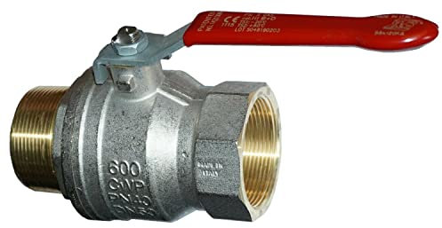 Messing-Kugelhahn Messing vernickelt 2 DN 50 Innen- und Aussengewinde PN 40