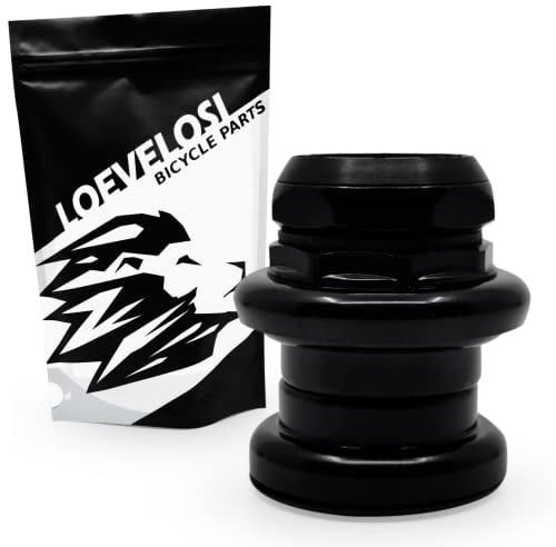 LOEVELOSI Fahrrad Steuersatz 1 Zoll Schwarz Rennrad Gewinde Lagersatz Retro Steuerkopf Lager 1 Black Bicycle Headset