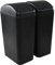Saedy 14 L Plastic Slim Trash Bin with Swing Lid, 2 Packs, Black