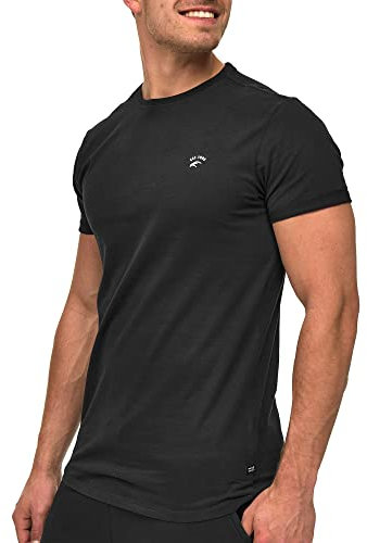 Indicode Herren Kloge T-Shirt mit Rundhals-Ausschnitt | Herrenshirt Sommershirt Black, M